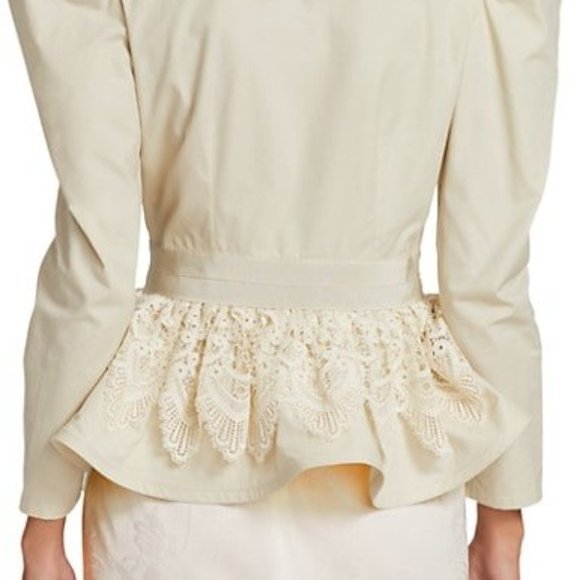 NWT - SILVIA TCHERASSI Carrie Puff Sleeve Peplum Top - M (fits small) - Picture 5 of 15